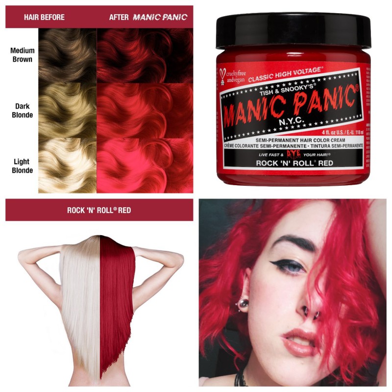 Красная краска для волос ROCK 'N' ROLL RED CLASSIC HAIR DYE - Manic Panic